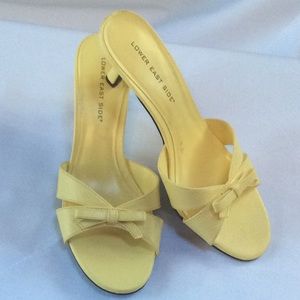 💥Lower Eastside Yellow Kitten Heeled Sandals 10